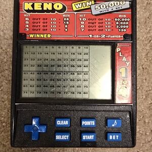 Vintage KENO RADICA 1480 Handheld Game Tested & Works